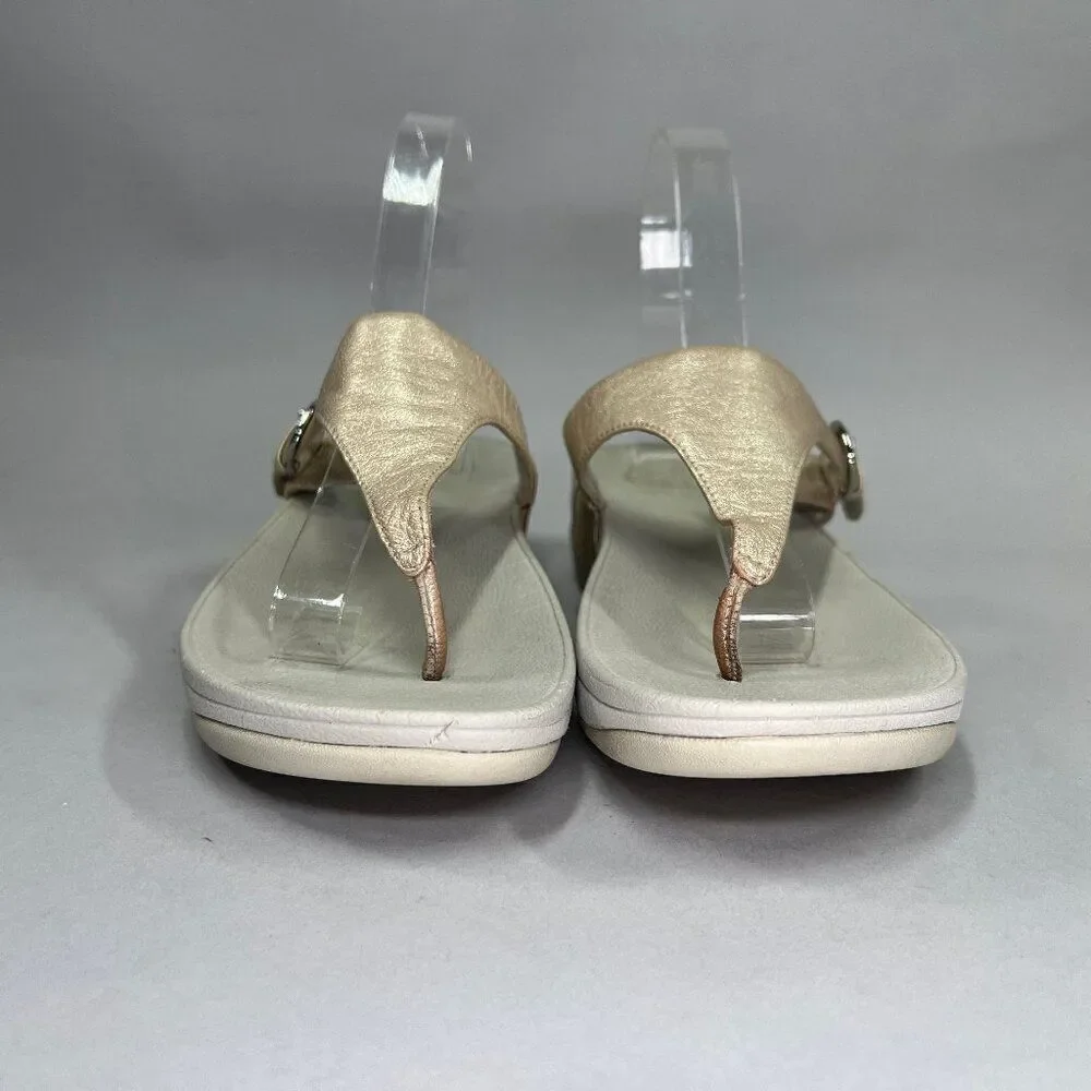 FitFlop Women's Size 8 LuLu‎ Metallic Leather Toe-Post Sandals